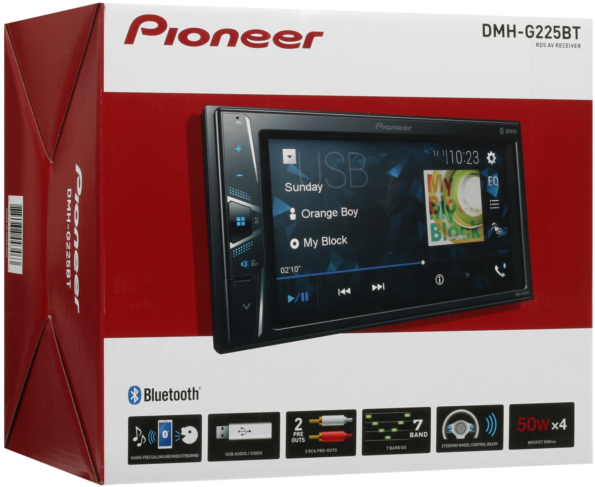 Автомагнитола Pioneer DMH-G225BT 2DIN 4x50Вт 6.2" ПДУ RDS — миниатюра 11