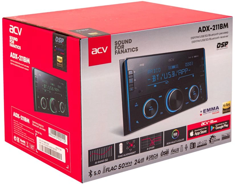 Автомагнитола ACV ADX-211BM 2DIN 4x50Вт v5.0 DSP 3 ПДУ (40189) — миниатюра 9