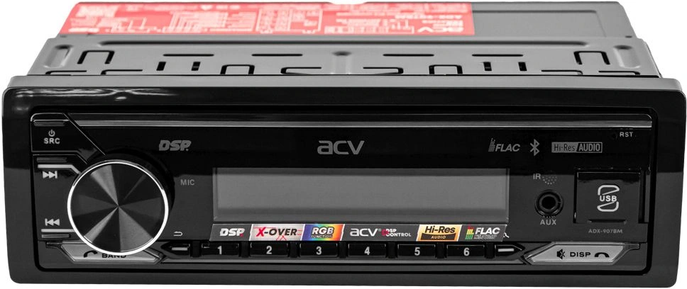 Автомагнитола ACV ADX-907BM 1DIN 4x50Вт v5.0 DSP 3 ПДУ (40306) — миниатюра 2