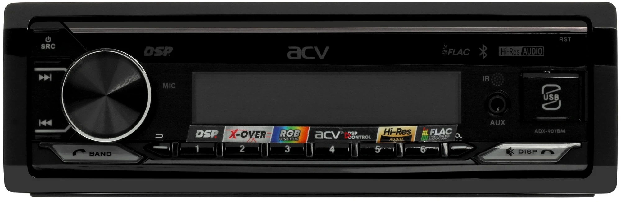Автомагнитола ACV ADX-907BM 1DIN 4x50Вт v5.0 DSP 3 ПДУ (40306) — миниатюра 4