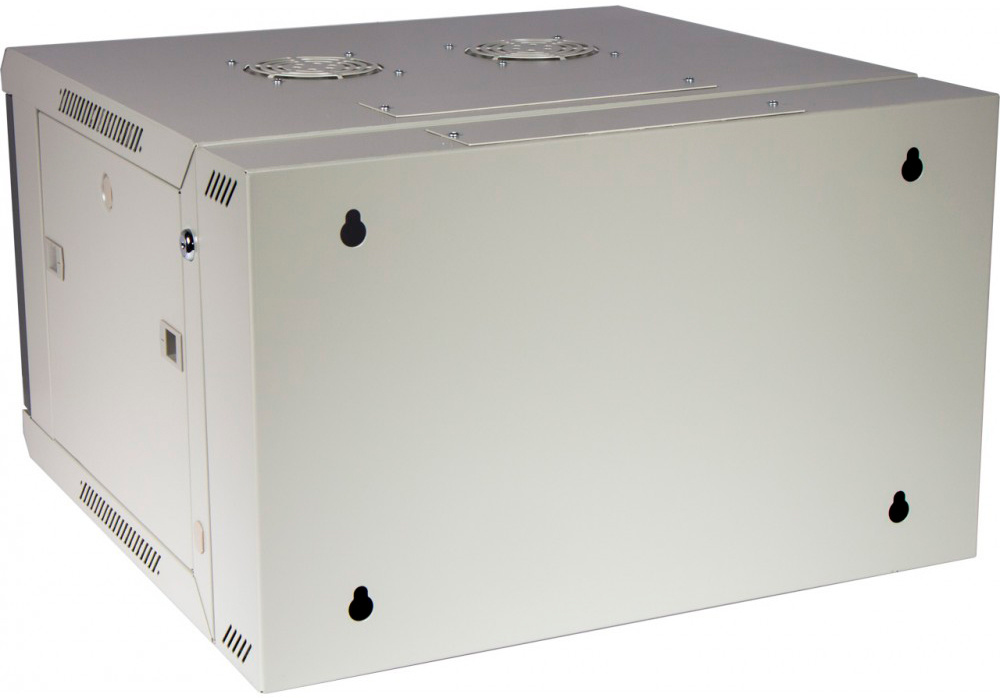 Шкаф коммутационный Lanmaster (TWT-CBW3M-12U-6X6-GY) настенный 12U 600x600мм пер.дв.металл задн.дв.спл.стал.лист 2 бок.пан. 60кг серый 441мм 23кг 120град. 635мм IP20 металл — миниатюра 3