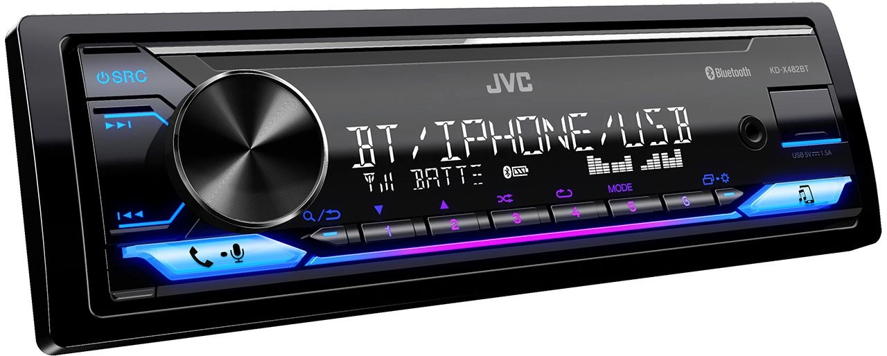 Автомагнитола JVC KD-X482BT 1DIN 4x50Вт v4.2 DSP 3 RDS — фото 1