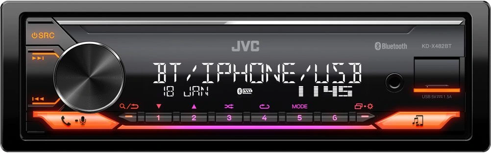 Автомагнитола JVC KD-X482BT 1DIN 4x50Вт v4.2 DSP 3 RDS — миниатюра 3