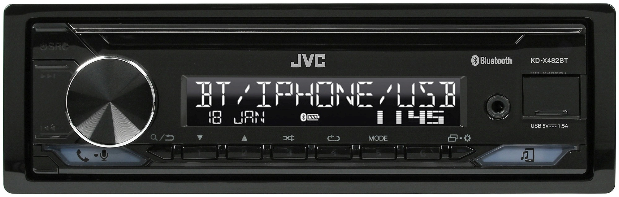 Автомагнитола JVC KD-X482BT 1DIN 4x50Вт v4.2 DSP 3 RDS — миниатюра 5