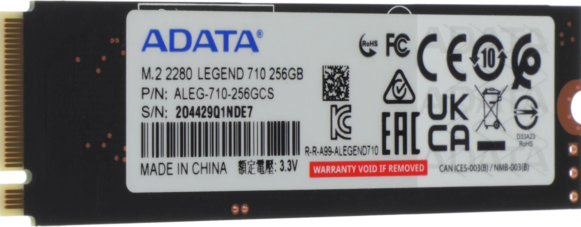 Накопитель SSD A-Data PCIe 3.0 x4 256GB ALEG-710-256GCS Legend 710 M.2 2280 — миниатюра 6