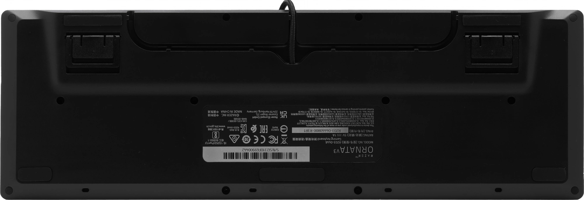 Клавиатура Razer Ornata V3 механическая черный USB Multimedia for gamer LED (подставка для запястий) (RZ03-04460800-R3R1) — миниатюра 2