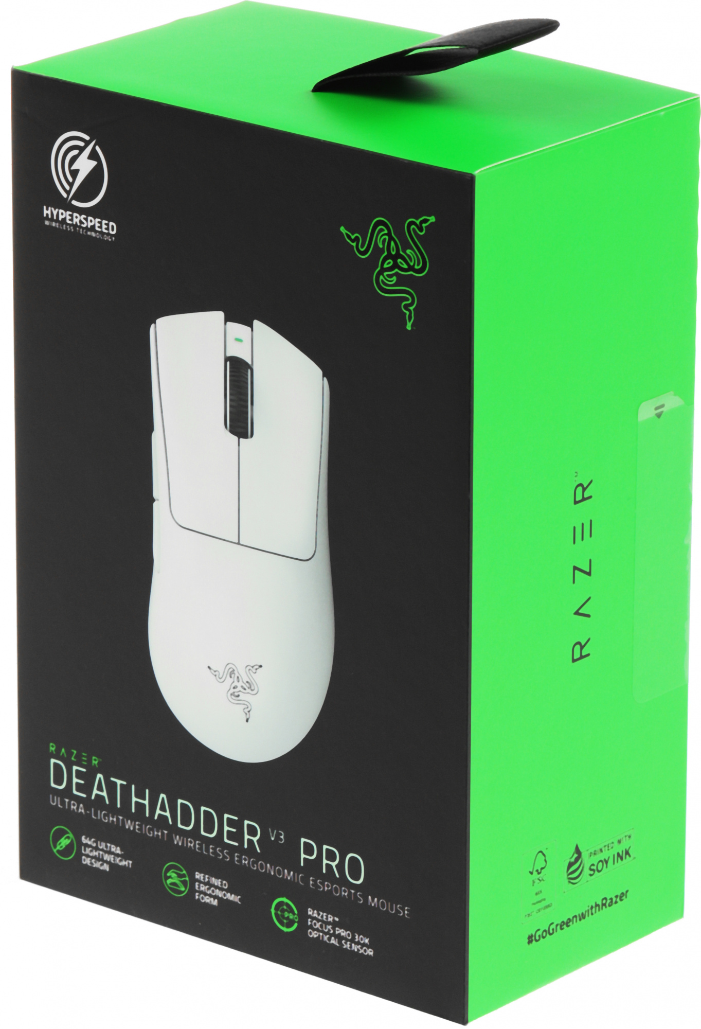 Мышь Razer DeathAdder V3 Pro белый оптическая 30000dpi беспров. USB-C 5but (RZ01-04630200-R3G1) — миниатюра 5