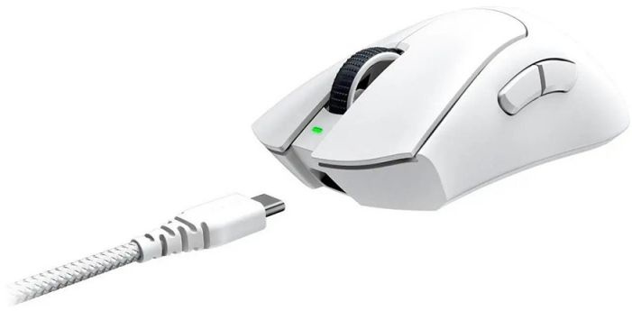 Мышь Razer DeathAdder V3 Pro белый оптическая 30000dpi беспров. USB-C 5but (RZ01-04630200-R3G1) — миниатюра 3