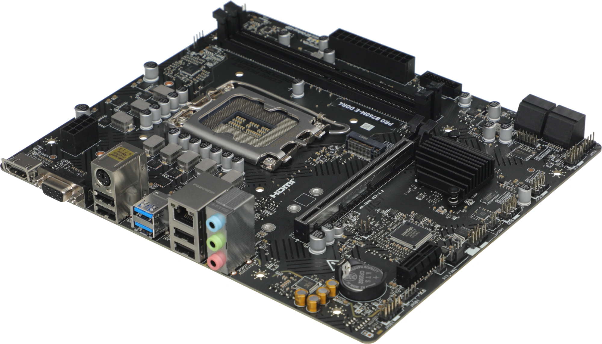Материнская плата MSI PRO B760M-E DDR4 Soc-1700 Intel B760 2xDDR4 mATX AC`97 8ch(7.1) GbLAN+VGA+HDMI — миниатюра 8