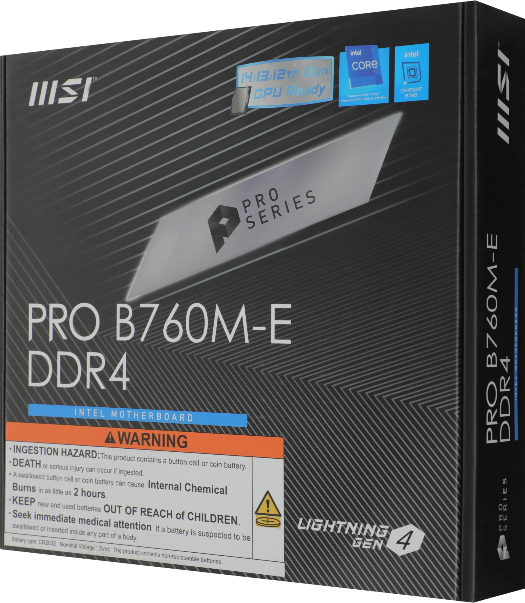 Материнская плата MSI PRO B760M-E DDR4 Soc-1700 Intel B760 2xDDR4 mATX AC`97 8ch(7.1) GbLAN+VGA+HDMI — миниатюра 6