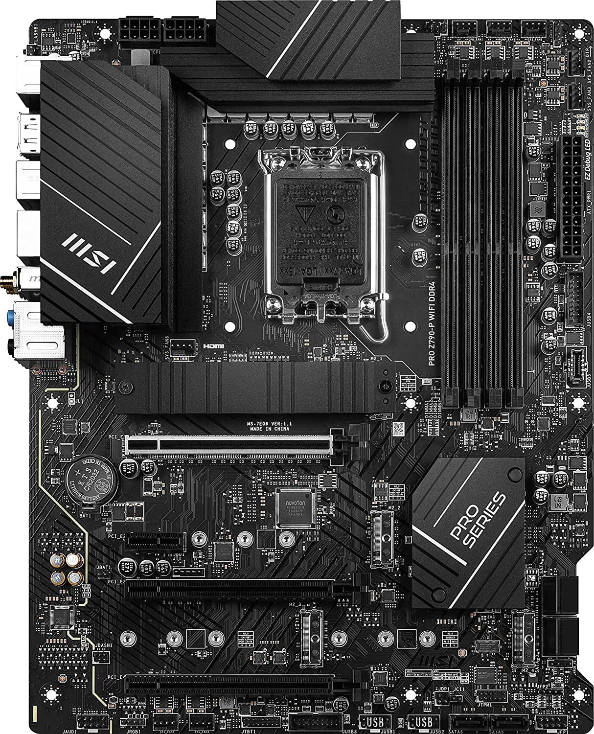 Материнская плата MSI PRO Z790-P WIFI DDR4 Soc-1700 Intel Z790 4xDDR4 ATX AC`97 8ch(7.1) 2.5Gg RAID+HDMI — миниатюра 2