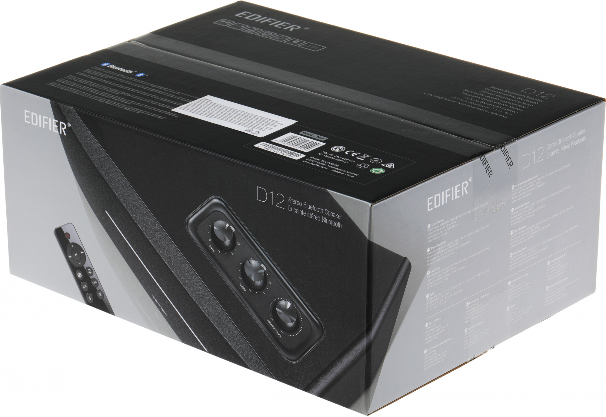 Колонки Edifier D12 2.0 черный/черный 70Вт BT — миниатюра 4