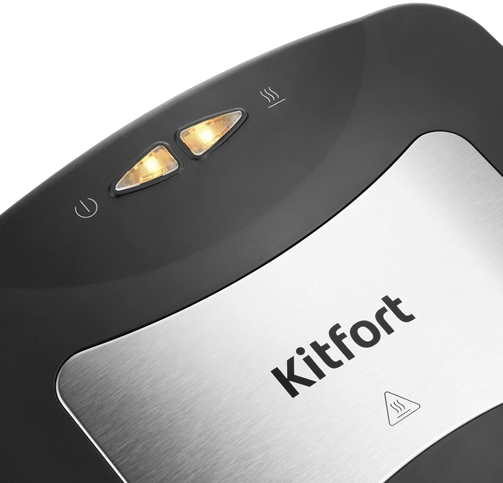 Вафельница Kitfort КТ-1660 700Вт черный/серебристый — миниатюра 3