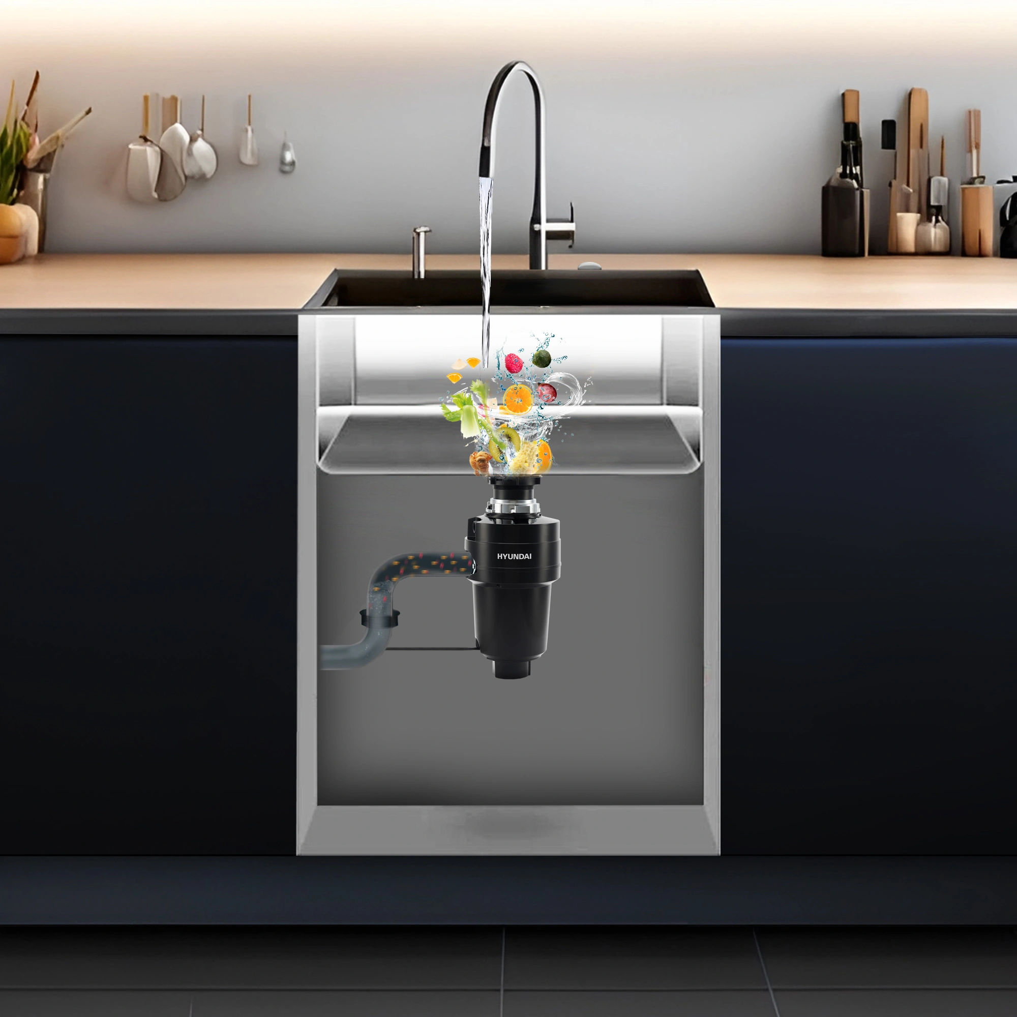 Измельчитель Hyundai HFWD 12560 560Вт черный/черный — миниатюра 18