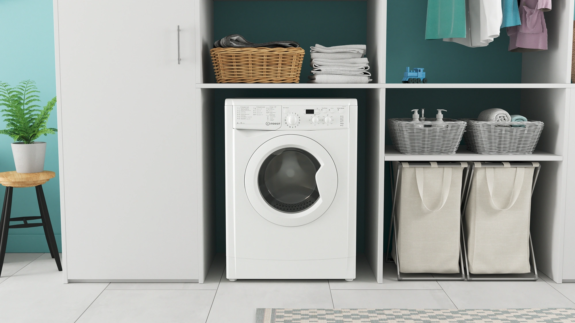 Стиральная машина Indesit EcoTime IWSD 6105 (CIS).L класс: A загр.фронтальная макс.:6кг белый — миниатюра 17