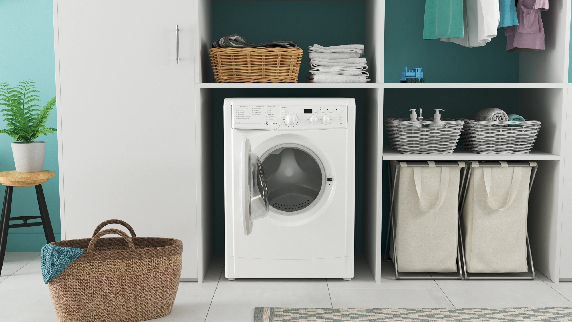 Стиральная машина Indesit EcoTime IWSD 6105 (CIS).L класс: A загр.фронтальная макс.:6кг белый — миниатюра 18