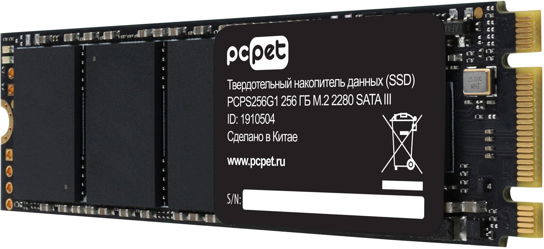 Накопитель SSD PC Pet SATA-III 256GB PCPS256G1 M.2 2280 OEM — миниатюра 4