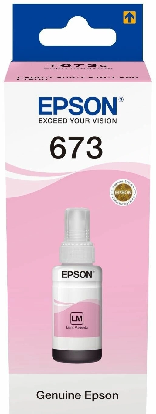 Чернила Epson 673 C13T673698 (аналог C13T67364A) светло-пурпурный 70мл для Epson L800/L810/L850/L1800 — миниатюра 3