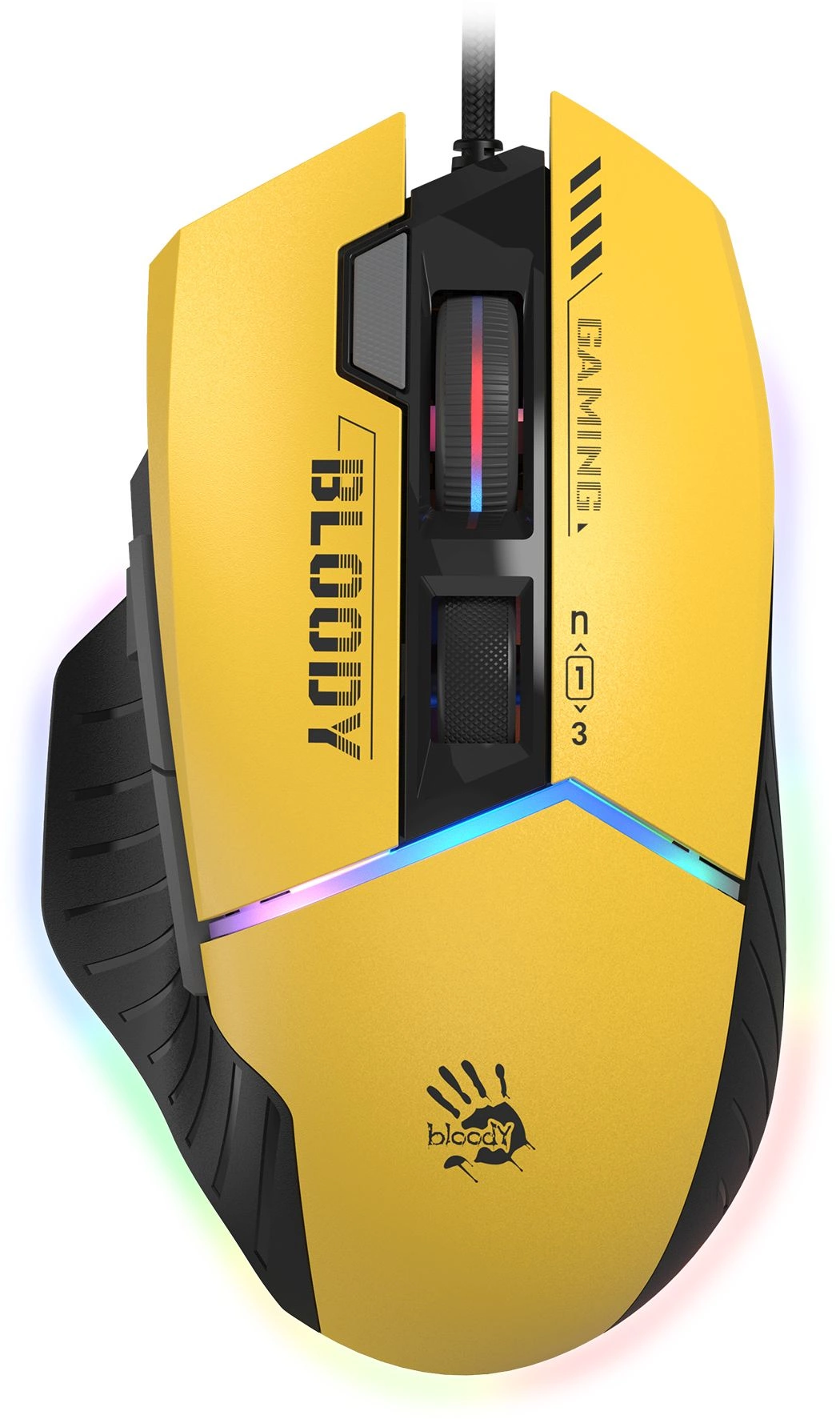 Мышь A4Tech Bloody W95 Max Sports желтый/серый оптическая 12000dpi USB 10but (W95 MAX SPORTS LIME) — фото 1