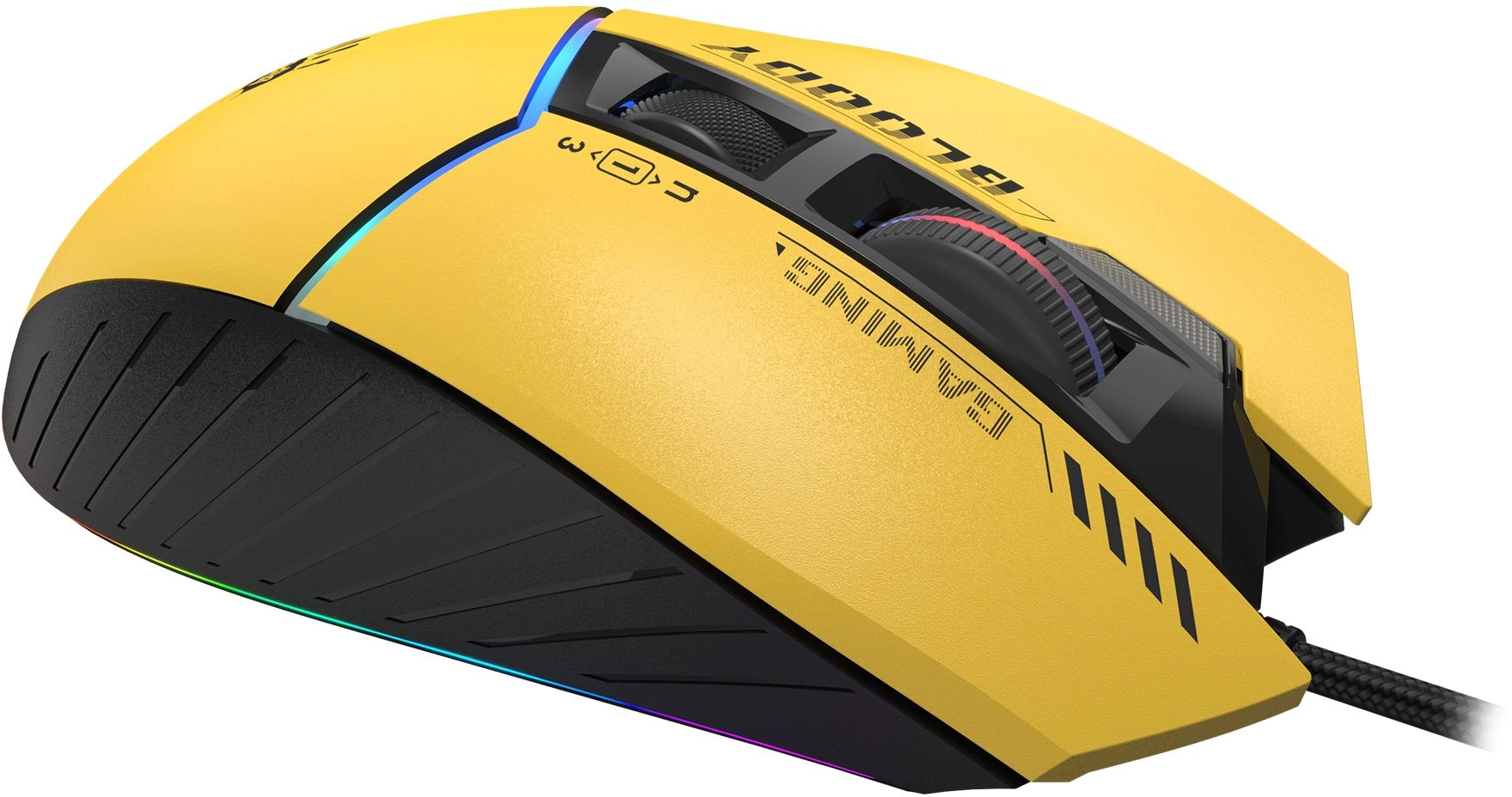 Мышь A4Tech Bloody W95 Max Sports желтый/серый оптическая 12000dpi USB 10but (W95 MAX SPORTS LIME) — миниатюра 2