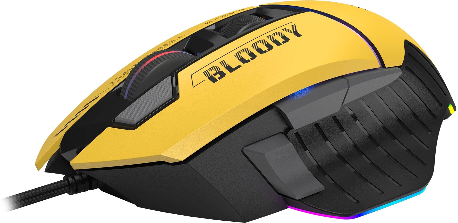 Мышь A4Tech Bloody W95 Max Sports желтый/серый оптическая 12000dpi USB 10but (W95 MAX SPORTS LIME) — миниатюра 3