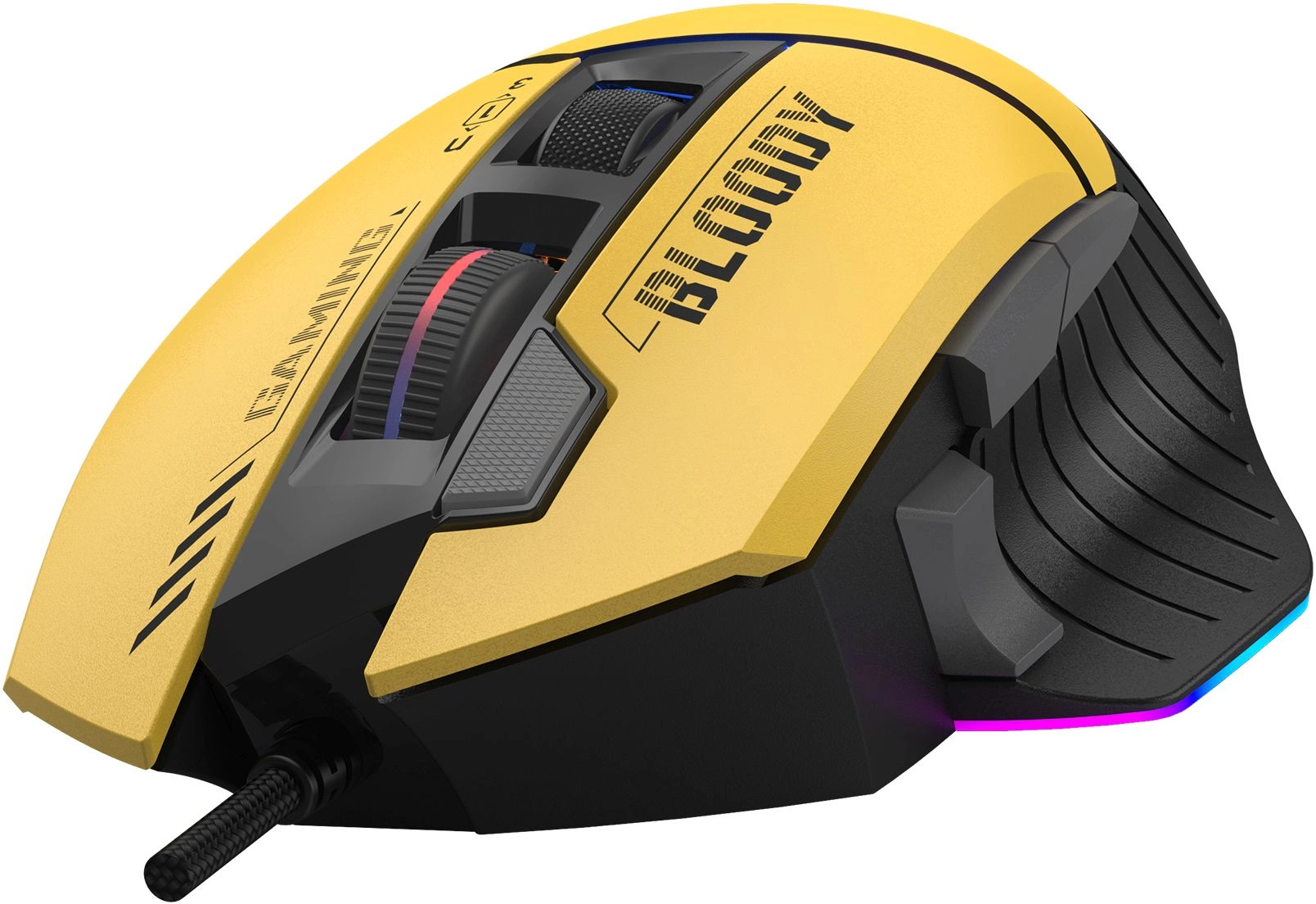 Мышь A4Tech Bloody W95 Max Sports желтый/серый оптическая 12000dpi USB 10but (W95 MAX SPORTS LIME) — миниатюра 4