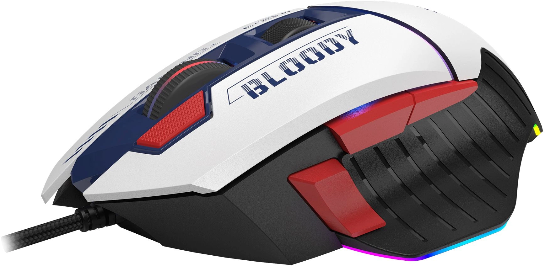 Мышь A4Tech Bloody W95 Max Sports синий/белый оптическая 12000dpi USB 10but (W95 MAX SPORTS NAVY) — миниатюра 3