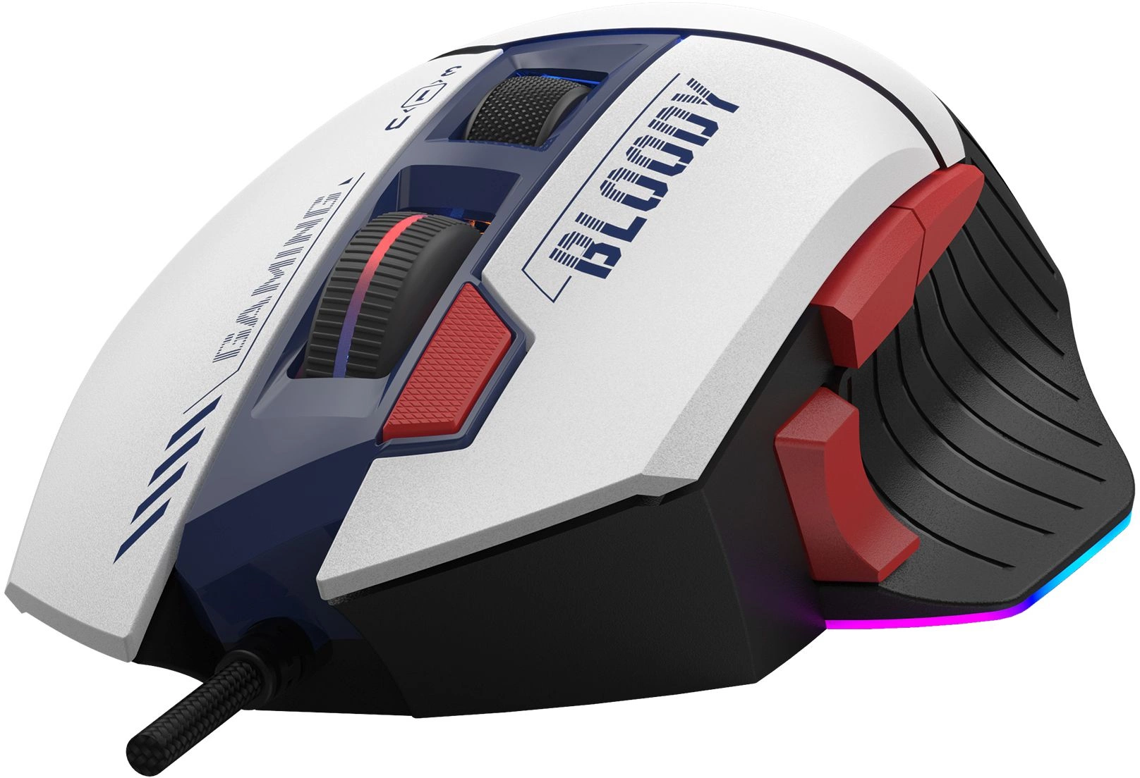 Мышь A4Tech Bloody W95 Max Sports синий/белый оптическая 12000dpi USB 10but (W95 MAX SPORTS NAVY) — миниатюра 4