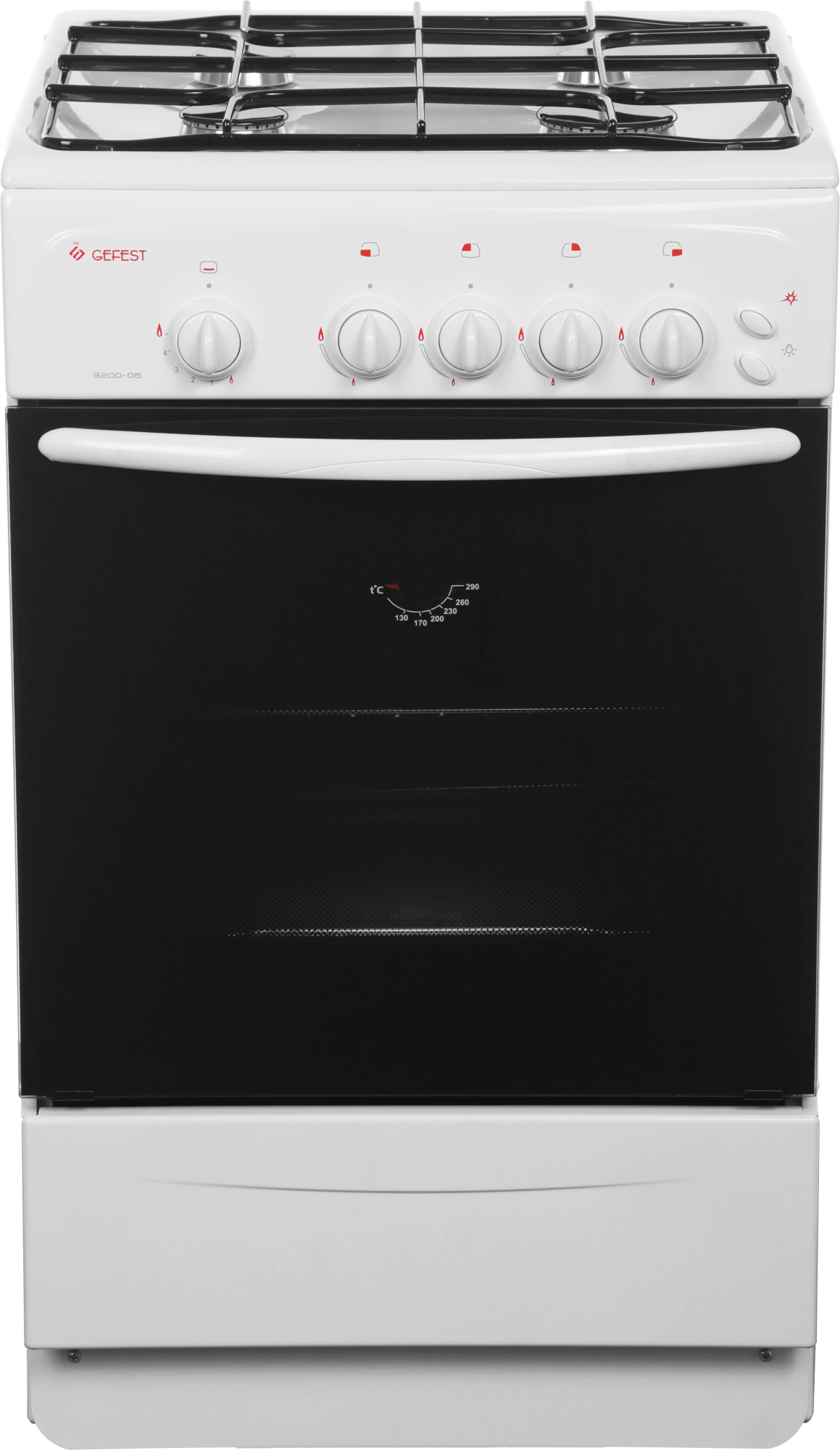 Плита Газовая Gefest ПГ 3200-06 К35 белый (без крышки) реш.сталь — фото 1
