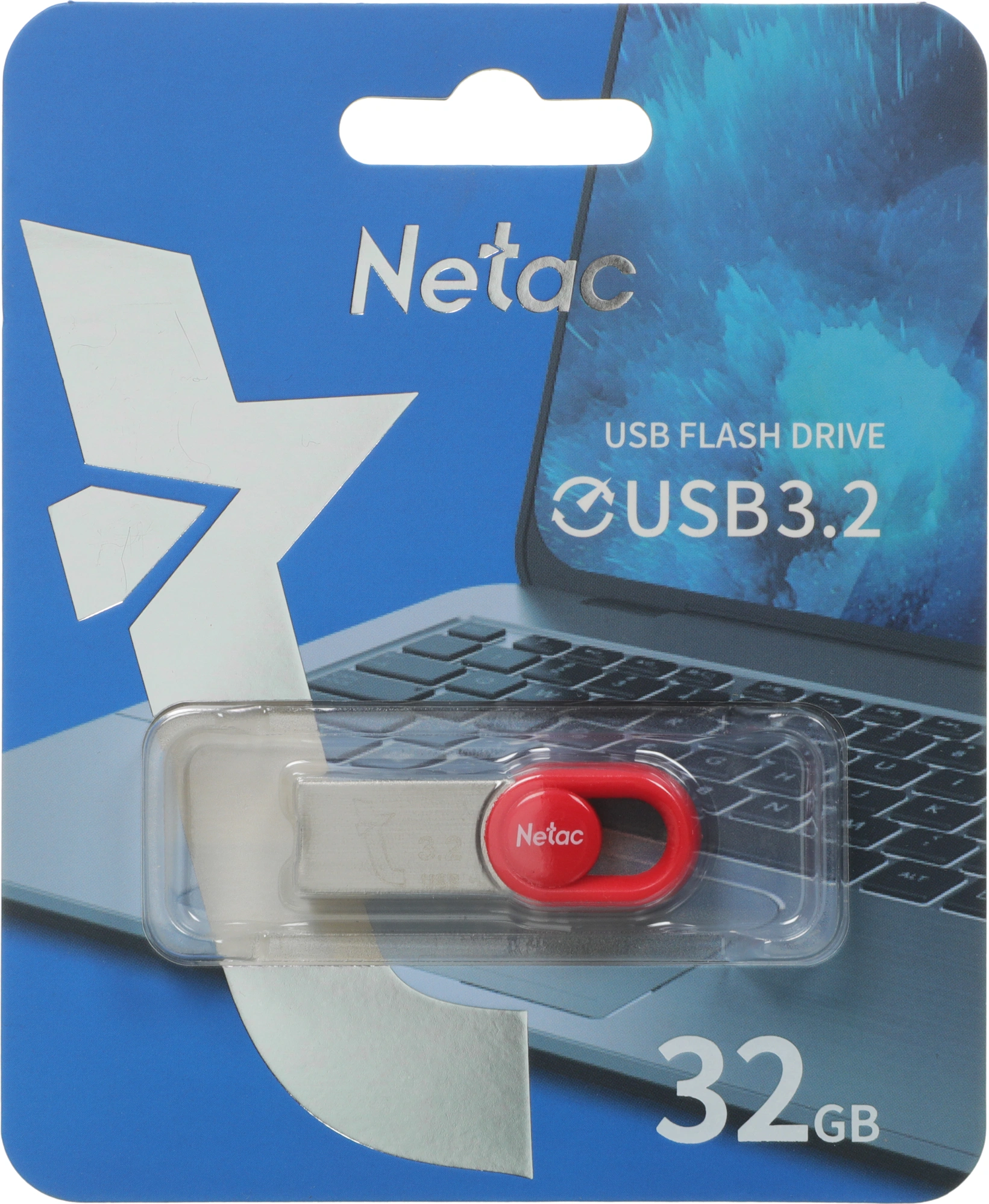 Флеш Диск Netac 32Gb UM2 NT03UM2N-032G-32RE USB3.2 серебристый/красный — миниатюра 6
