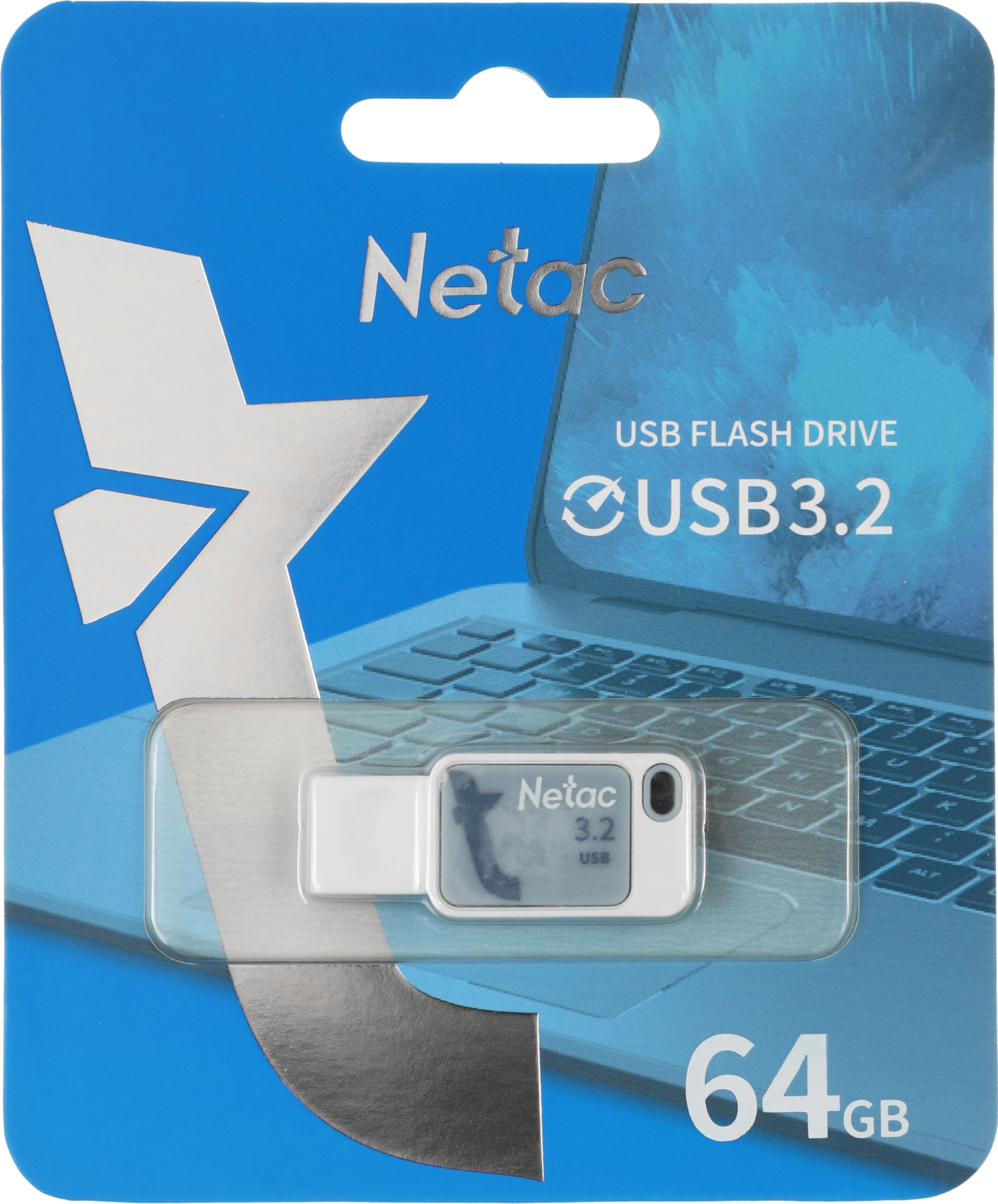 Флеш Диск Netac 64Gb UA31 NT03UA31N-064G-32BL USB3.2 синий — миниатюра 2