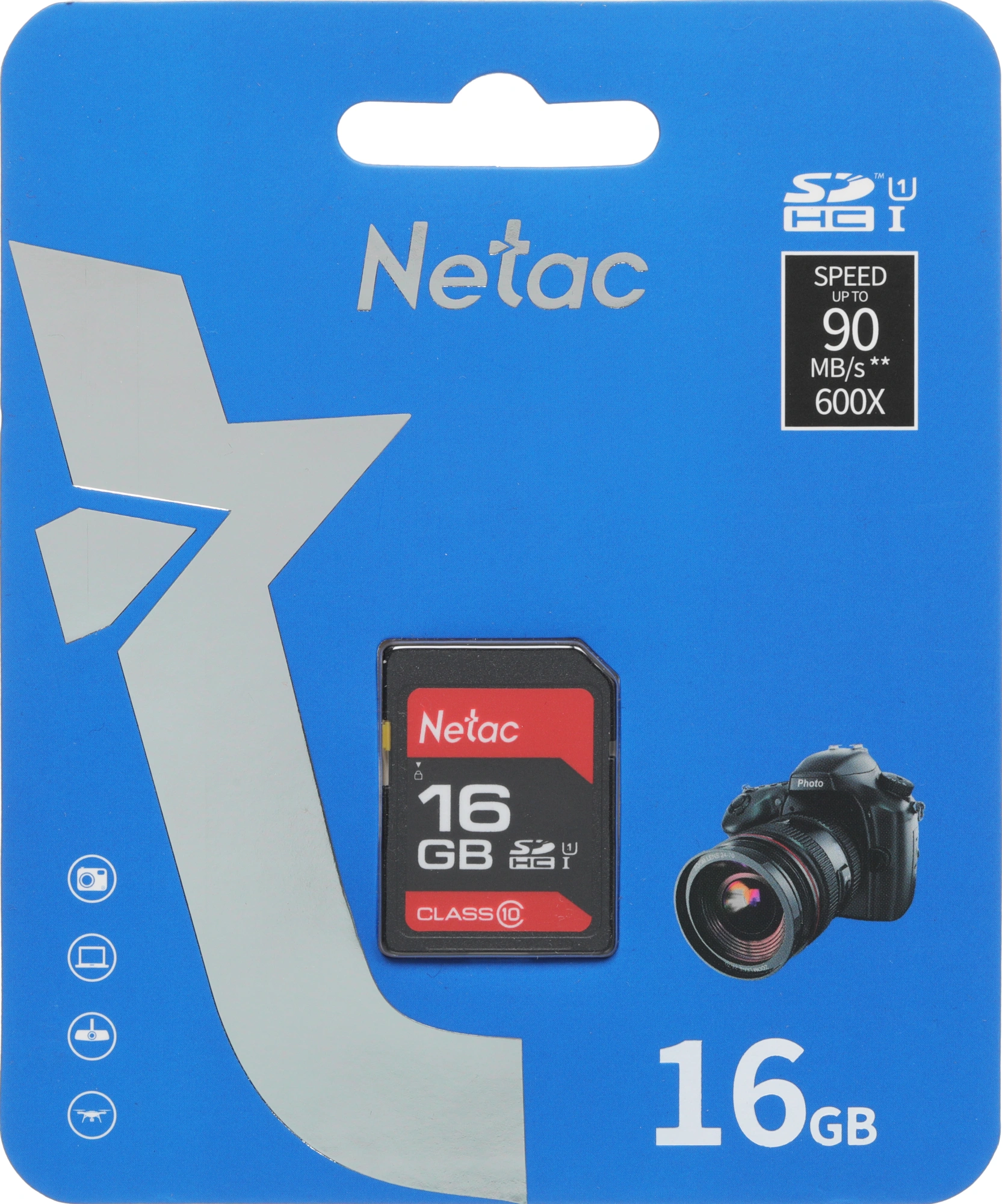 Флеш карта SDHC 16GB Netac NT02P600STN-016G-R P600 w/o adapter — миниатюра 3