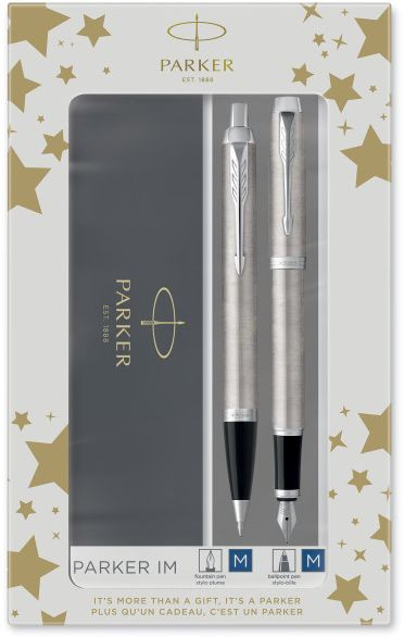 Набор ручек Parker IM Core FK221 (2183058) Stainless Steel CT M сталь нержавеющая подар.кор. ручка перьевая, ручка шариковая — миниатюра 8