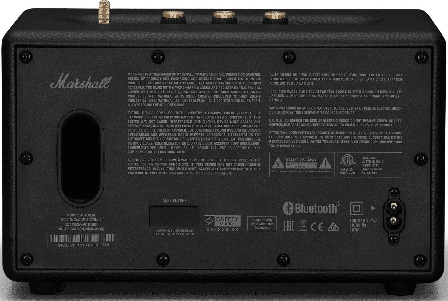Колонка порт. Marshall Acton III черный/золотистый 60W 2.1 BT/3.5Jack 10м — миниатюра 2