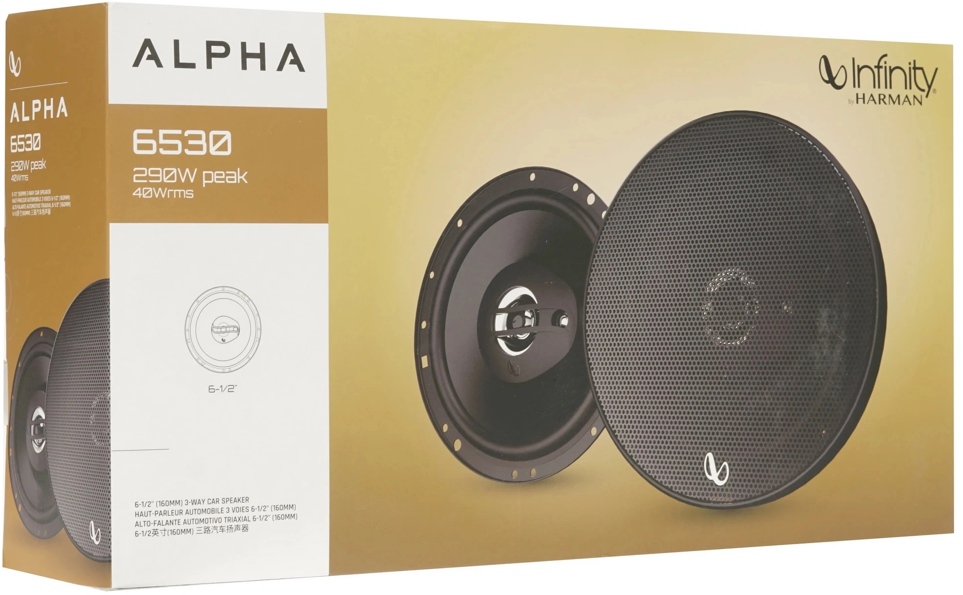Колонки автомобильные Infinity Alpha 6530 290Вт 91дБ 4Ом 16см (6.5дюйм) (ком.:2кол.) коаксиальные трехполосные — миниатюра 8