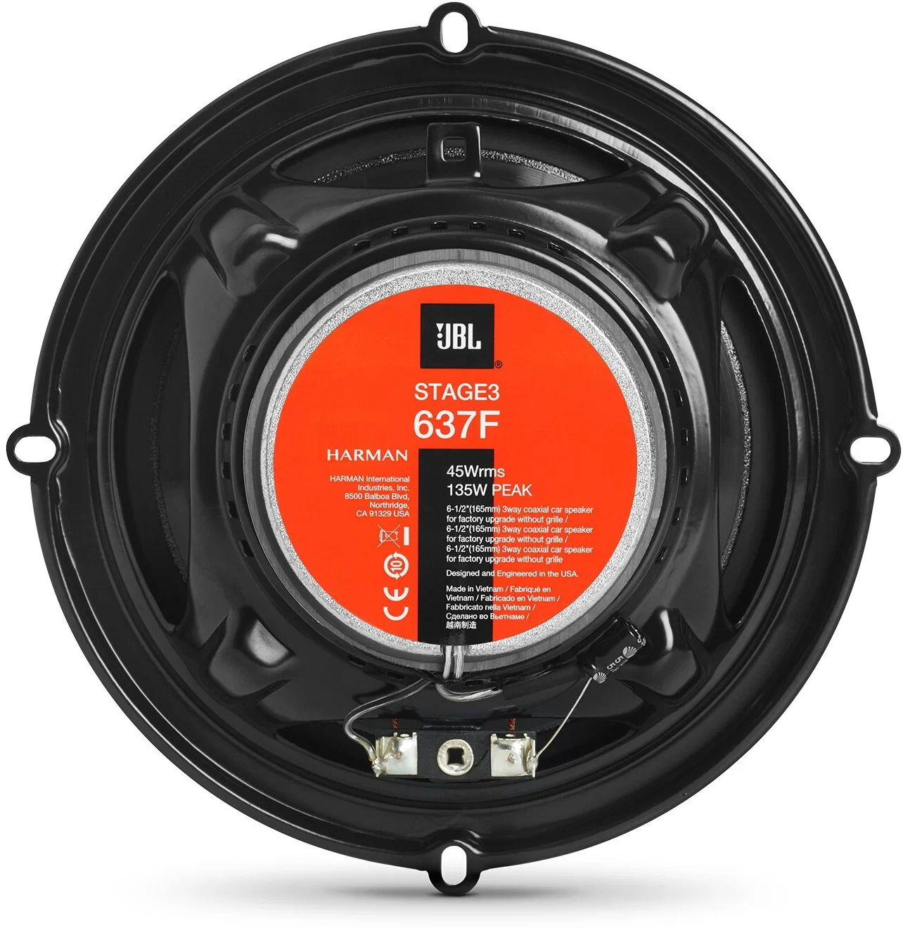 Колонки автомобильные JBL Stage3 637F (без решетки) 225Вт 92дБ 3Ом 16см (6.5дюйм) (ком.:2кол.) коаксиальные трехполосные — миниатюра 2