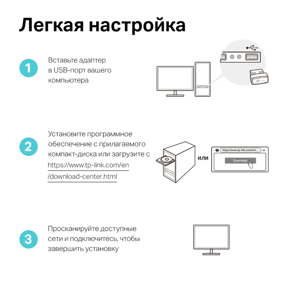 Сетевой адаптер Wi-Fi TP-Link ARCHER T3U NANO AC1300 USB 2.0 — миниатюра 7