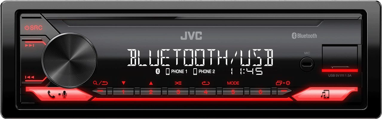 Автомагнитола JVC KD-X182BT 1DIN 4x50Вт v4.2 ПДУ RDS — фото 1