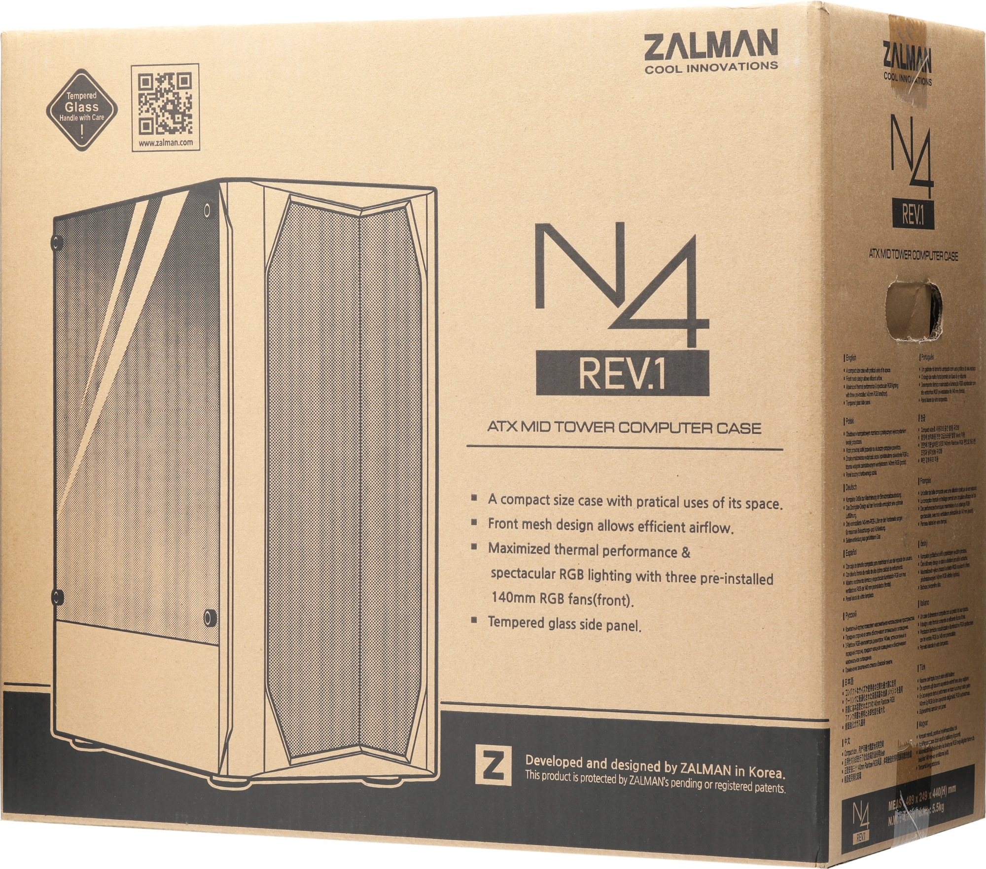Корпус Zalman N4 REV.1 черный без БП ATX 5x120mm 2x180mm 2xUSB2.0 1xUSB3.0 audio bott PSU — миниатюра 6
