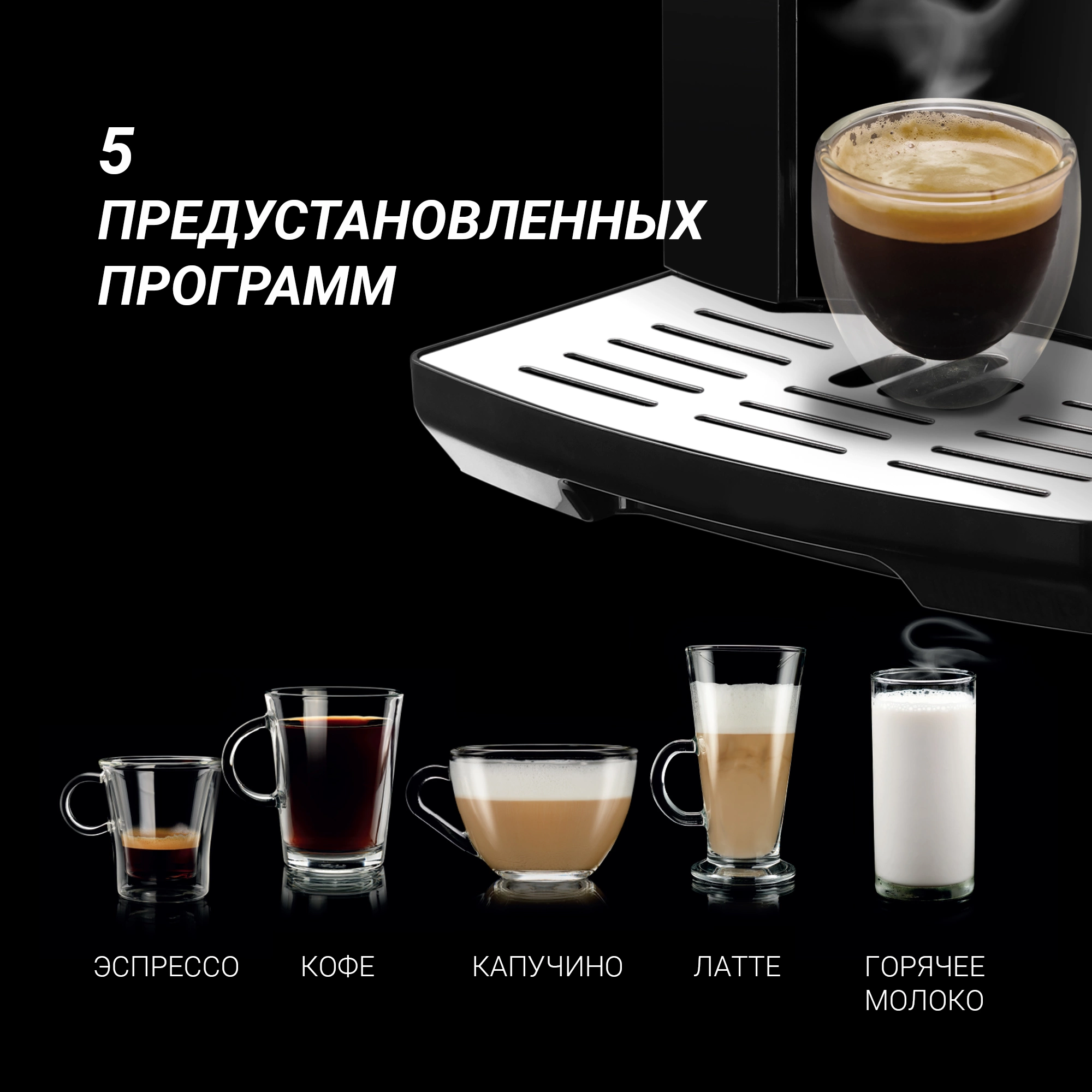 Кофемашина Polaris PACM 2055AC 1450Вт черный/серебристый — миниатюра 6