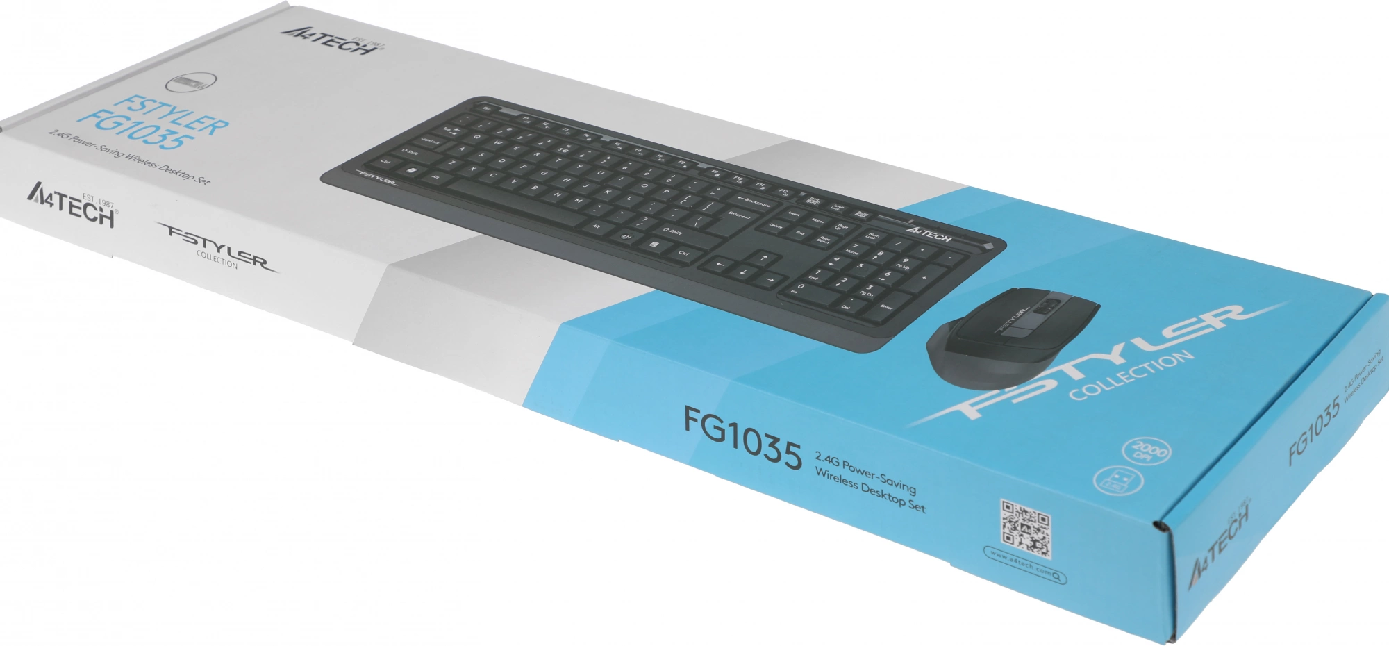Клавиатура + мышь A4Tech Fstyler FG1035 клав:черный/серый мышь:черный/серый USB беспроводная Multimedia (FG1035 GREY) — миниатюра 5