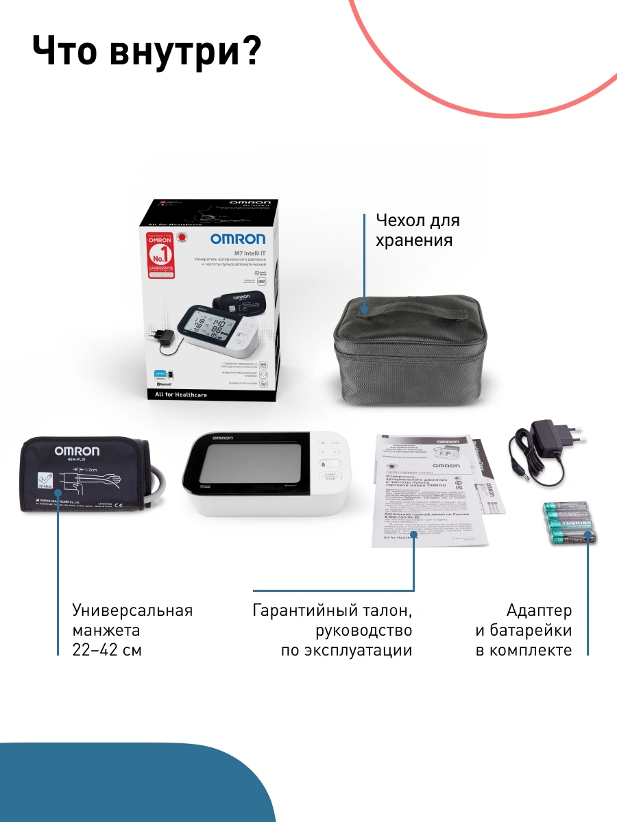 Тонометр автоматический Omron M7 Intelli IT — миниатюра 16