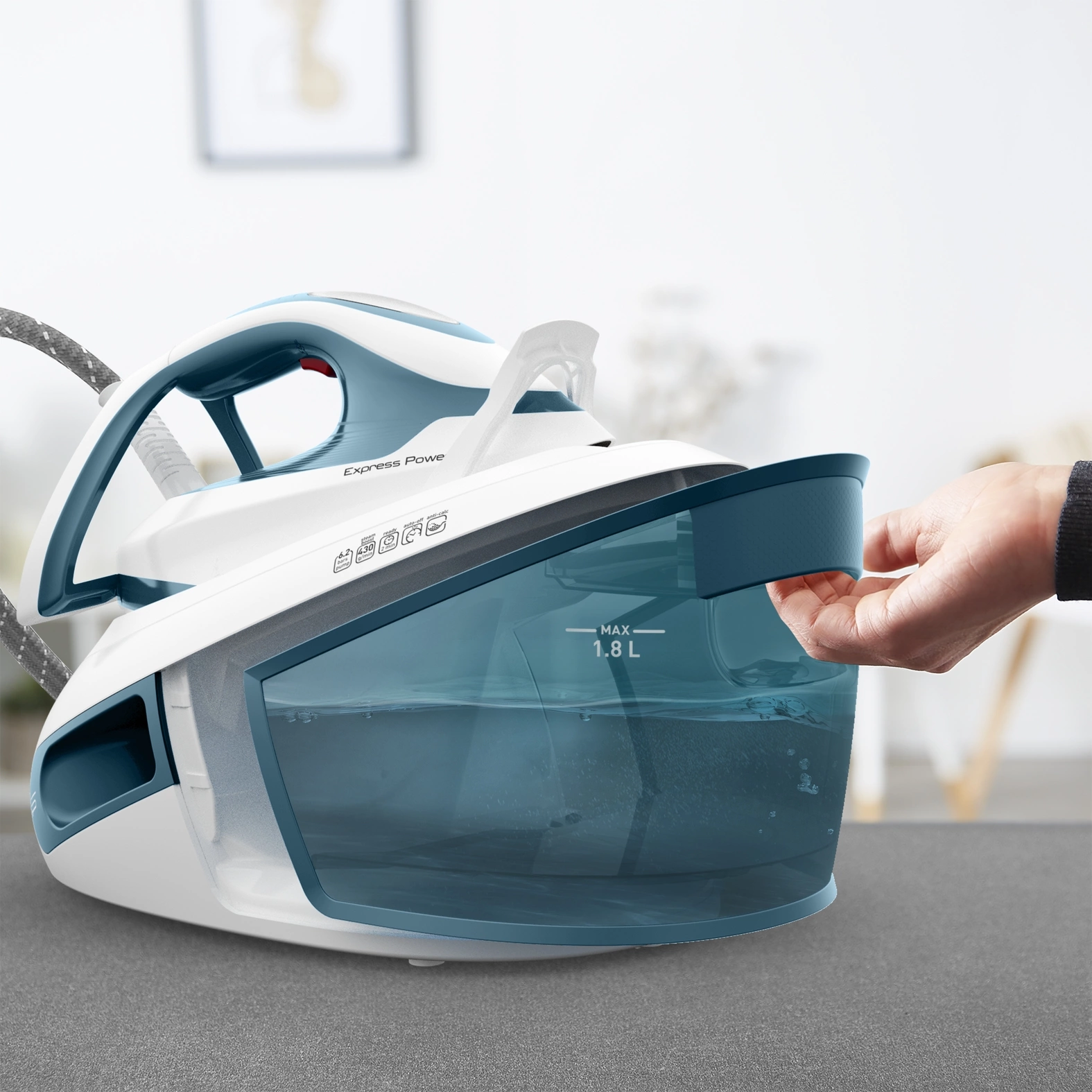 Парогенератор Tefal Express Power SV8111E0 2800Вт синий/белый — миниатюра 6
