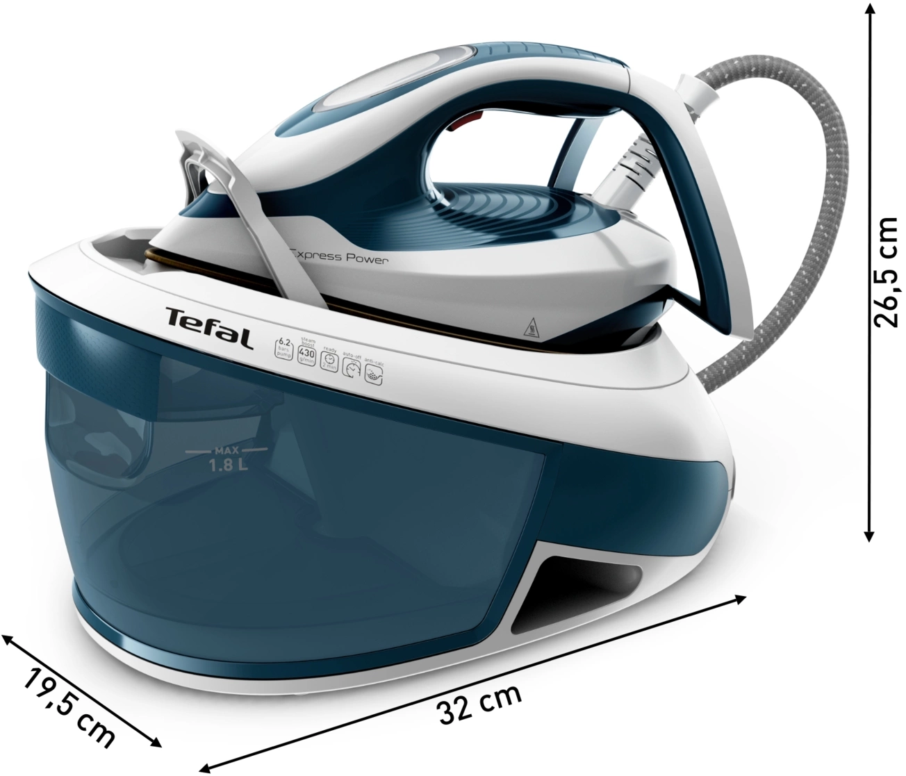 Парогенератор Tefal Express Power SV8111E0 2800Вт синий/белый — миниатюра 11