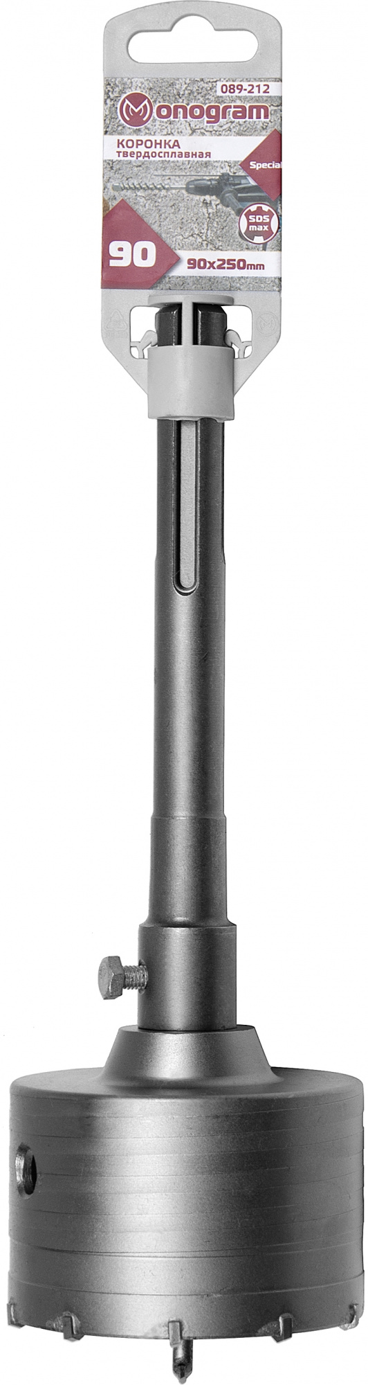 Коронка Monogram 089-212 по бет/кирп/камн Д=90мм Дл=250мм (1пред.) для перфораторов
