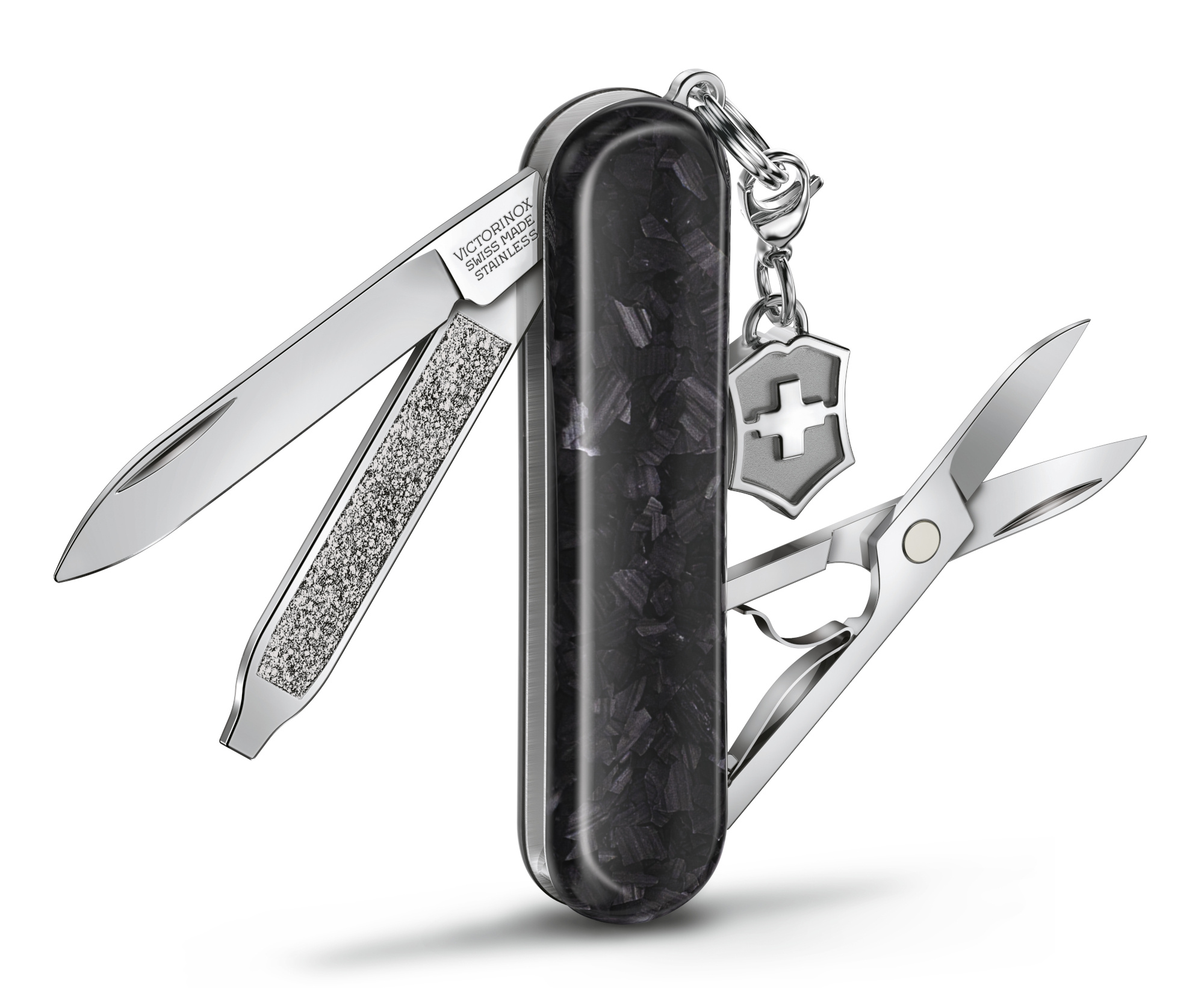 Нож перочинный Victorinox Classic Brilliant Carbon (0.6221.90) 58мм 5функц. черный/серебристый подар.коробка — миниатюра 4