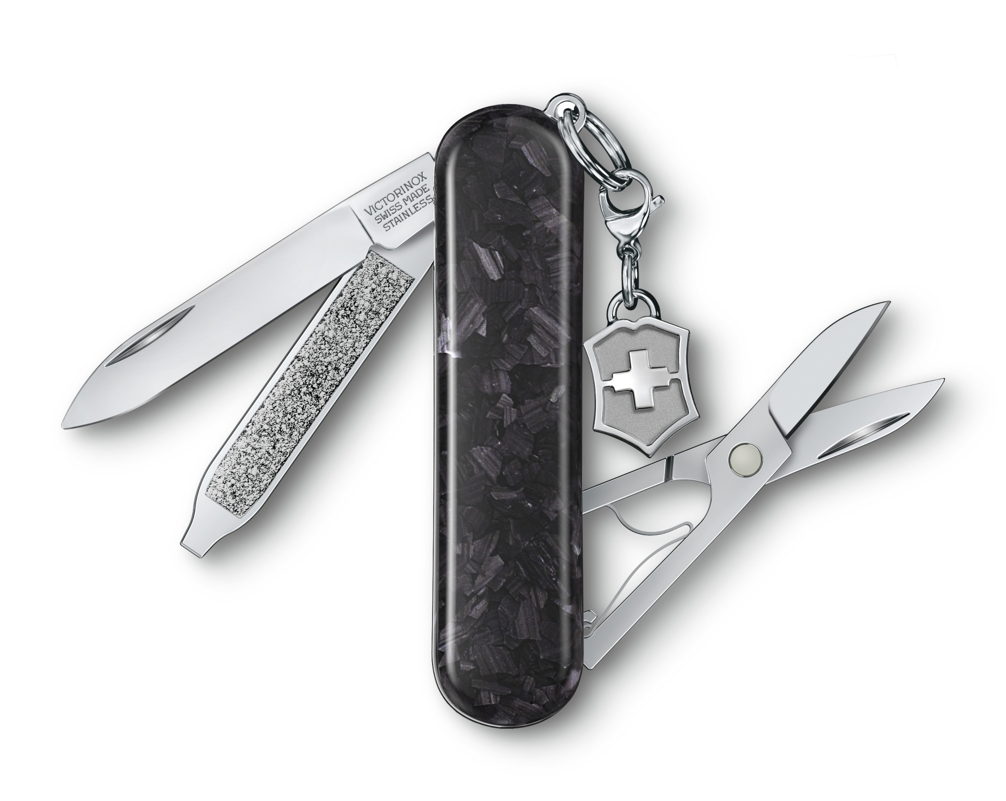 Нож перочинный Victorinox Classic Brilliant Carbon (0.6221.90) 58мм 5функц. черный/серебристый подар.коробка — миниатюра 5