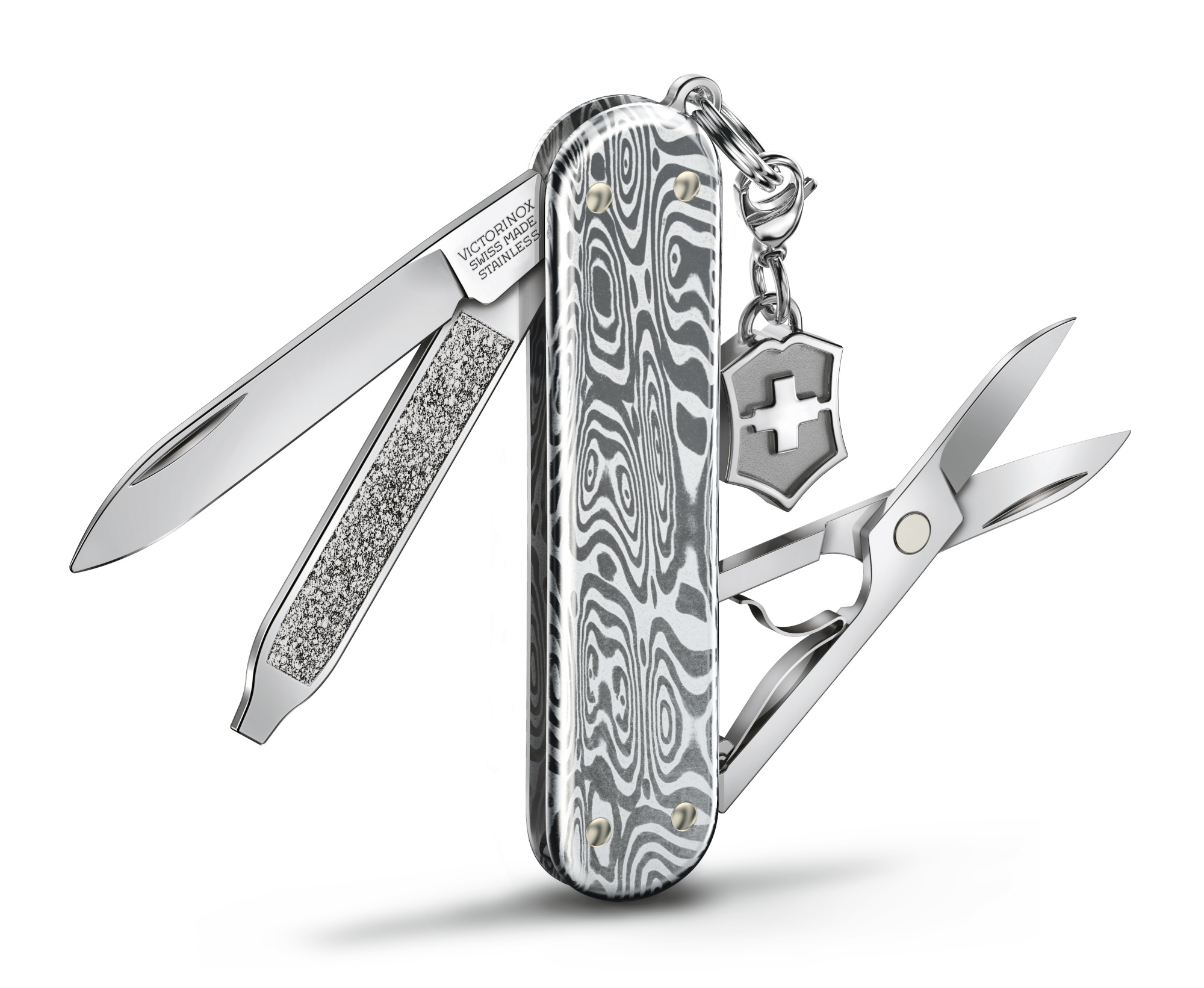 Нож перочинный Victorinox Classic Brilliant Damast (0.6221.34) 58мм 5функц. серебристый подар.коробка — миниатюра 4