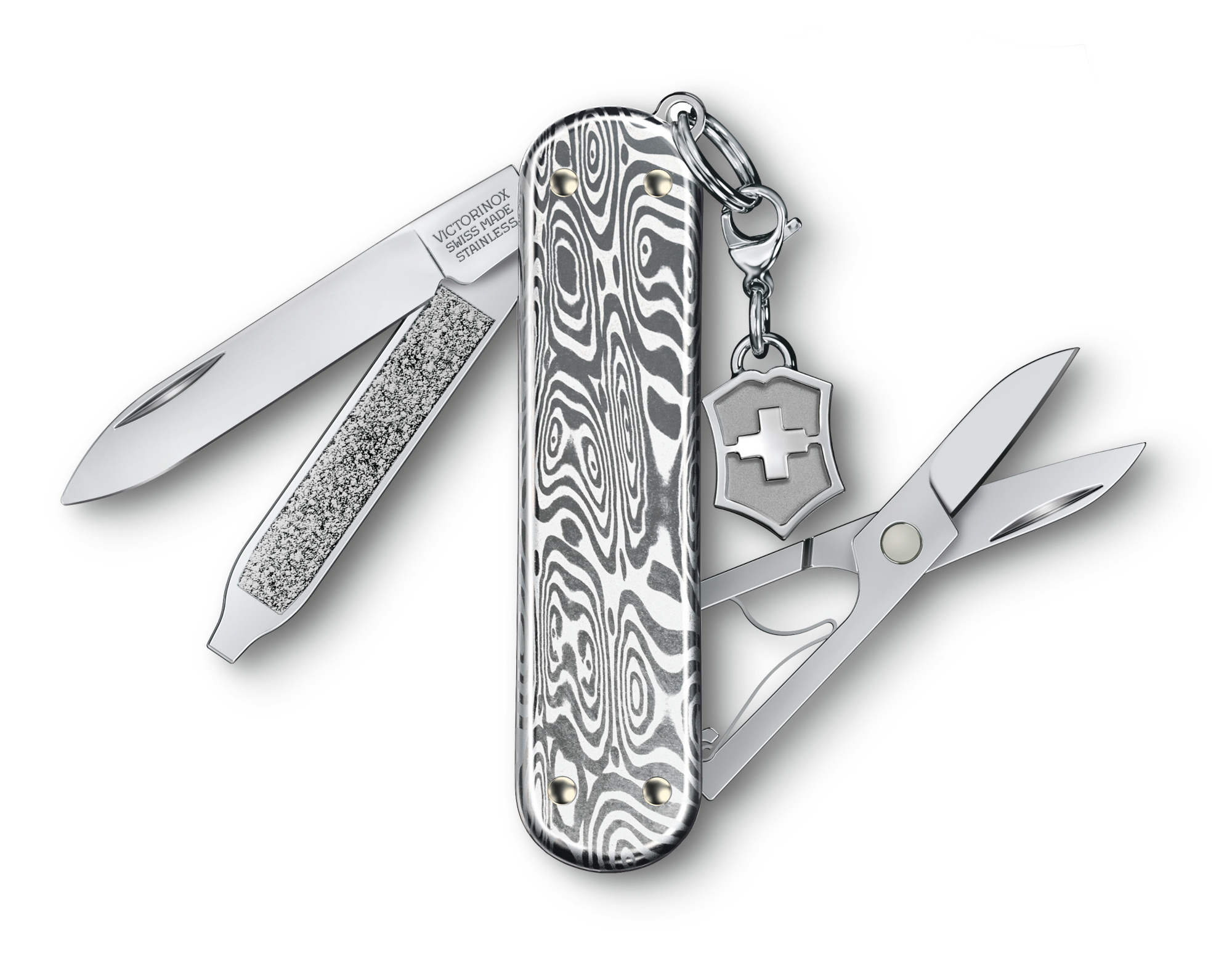 Нож перочинный Victorinox Classic Brilliant Damast (0.6221.34) 58мм 5функц. серебристый подар.коробка — миниатюра 5