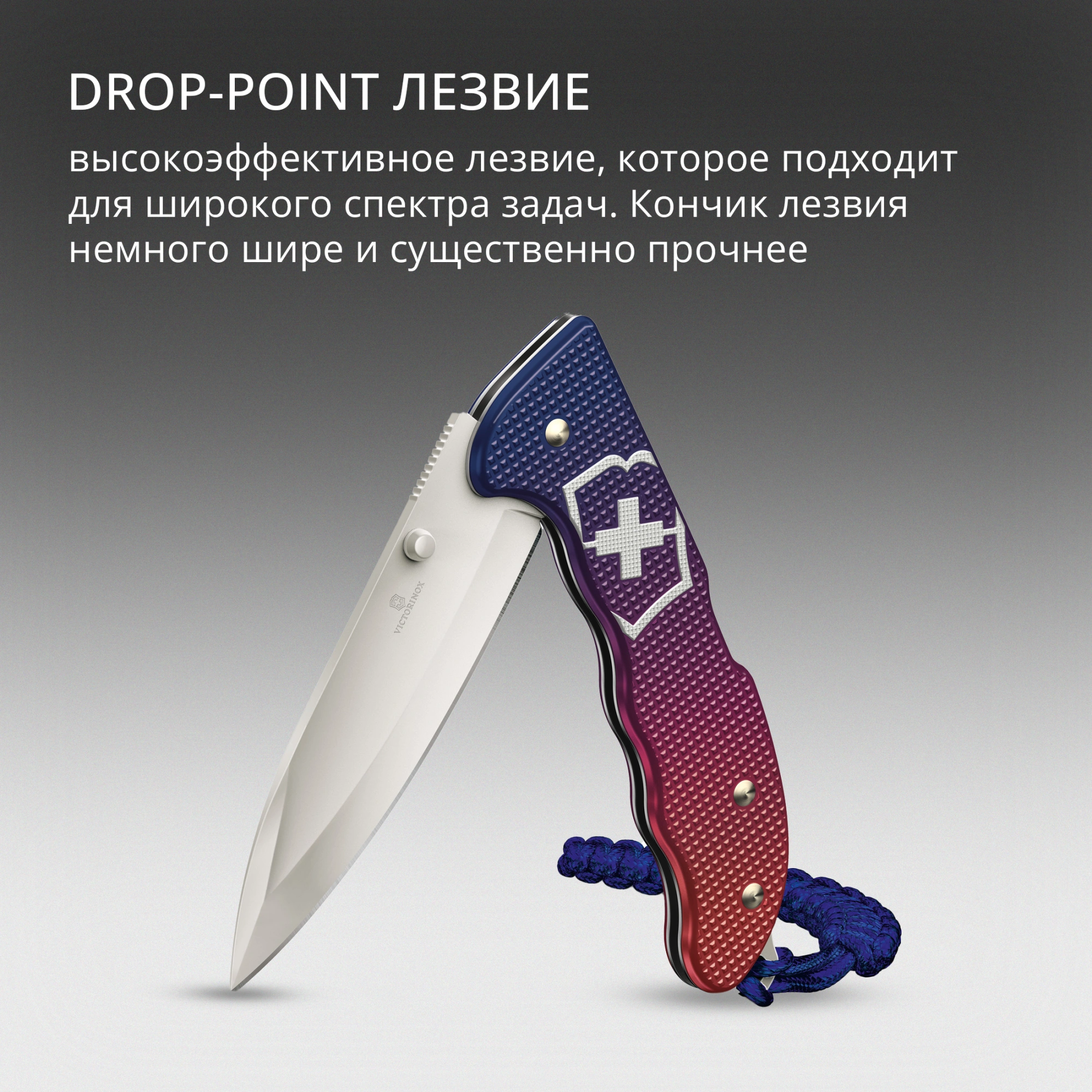 Нож перочинный Victorinox Evoke Alox (0.9415.D221) 136мм 5функц. синий/красный подар.коробка в комплекте: паракорд — миниатюра 16